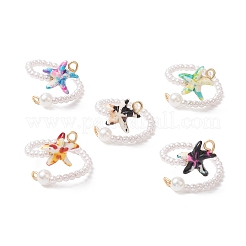 Синтетические кольца из бирюзовой манжеты&nbsp;RJEW-JR00903