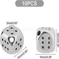 10 шт. бусины из нержавеющей стали марки 304 STAS-UN0025-38