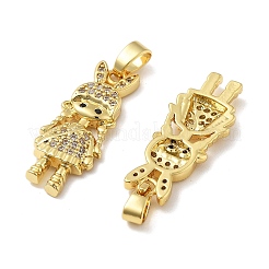 Девушка латуни микро проложить Цирконом подвески KK-M325-15B-G