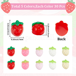 150 Stück Erdbeer-Cabochons aus Harz in 5 Farben&nbsp;MRMJ-SC0001-59