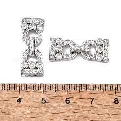 Micro pavé di ottone trasparente cubic zirconia piegato su fermagli&nbsp;KK-P291-16P-1