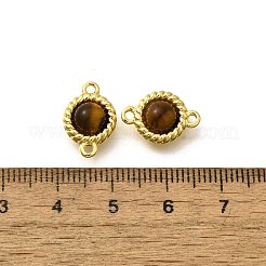 Латунные паве натуральный тигровый глаз полукруглые звенья соединительные подвески&nbsp;KK-K398-26G