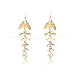 Boucles d'oreilles pendantes en alliage océan et turquoise synthétique&nbsp;WGCA288-01