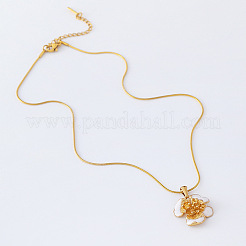 3 шт. винтажные ожерелья с цветочным кулоном из нержавеющей стали с белой эмалью для женщин PZ9559