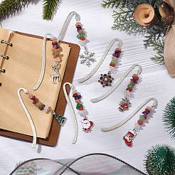 Закладки для книг из сплава на рождественскую тематику AJEW-JK00338