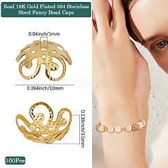 160 шт. колпачки для бусин из нержавеющей стали 304&nbsp;STAS-BBC0006-80