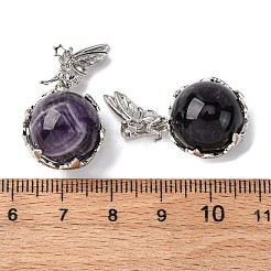 Природный аметист круглых подвесок&nbsp;G-G207-01P-07