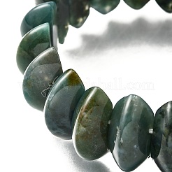 Биконусные натуральные бусины из мохового агата BJEW-C097-05K