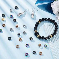 30 шт. 5-х цветные рифленые бусины из нержавеющей стали 304 STAS-UN0055-34