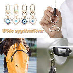 4 шт. 2-х цветное сердце с дурным глазом&nbsp;KEYC-AR0001-20