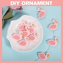 10шт силиконовые бусины в виде мультяшного фламинго JX703A