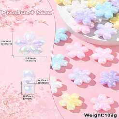 30 шт. 5-цветные люминесцентные и УФ-покрытые непрозрачные акриловые бусины-цветы SACR-CJ0001-74