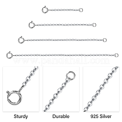 Anlaufschutz 4 Stück 4 Stile Sterling Silber Kabel Kettenverlängerung&nbsp;STER-GL0001-03