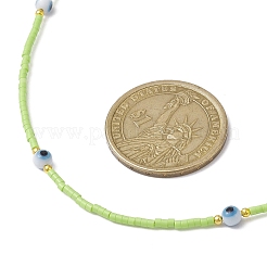 Ожерелье из стеклянных бусин и стеклянных бусин в стиле лэмпворк с застежками из нержавеющей стали 304&nbsp;NJEW-JN04597-03