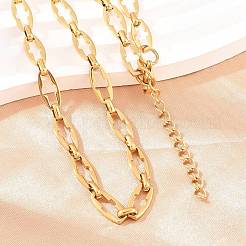 Schmucksets aus Armband und Halskette aus Edelstahl 304 mit Kreuzgliederkette&nbsp;SJEW-L199-07G