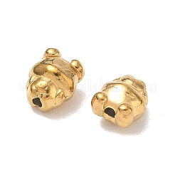 304ステンレススチールビーズ  クマ  イオンプレーティング（ip）  18KGP本金メッキ  8x6.5x5.5mm  穴：1.3mm&nbsp;SA-CBA740F-28G