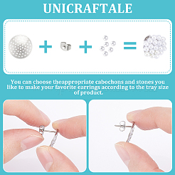 60 шт. фурнитура для сережек-гвоздиков из нержавеющей стали 304 2 размера STAS-UN0052-43