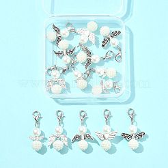 14 шт. 7 стиля АБС пластик имитация жемчуга подвеска украшения HJEW-FS00042-02-1