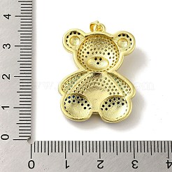 Pendentifs avec zircon cubiques à micro-pavés en laiton&nbsp;KK-Z042-30G-01