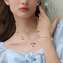 Рождественская тематика diy 304 нержавеющая сталь цепи браслет/ожерелья наборы для изготовления&nbsp;DIY-SP0006-04