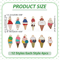 48шт 12 стиля подвески из сплава с эмалью&nbsp;ENAM-WR0001-07