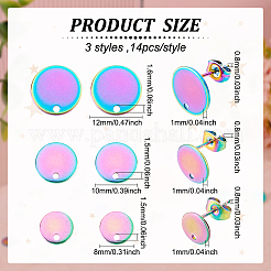 42 шт. фурнитура для сережек-гвоздиков из нержавеющей стали 304 3 размера STAS-DC0011-81