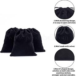 8 шт. прямоугольные черные бархатные мешочки TP-NB0001-31