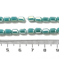 電気メッキガラスビーズセット  多面カット  ABカラー  コラム  ダークシアン  4x5~6mm  穴：1mm  約80個/連  40~48cm&nbsp;EGLA-D031-01H