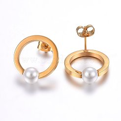 Серьги-гвоздики из нержавеющей стали 304&nbsp;EJEW-H371-01G