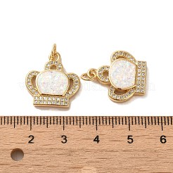 Messing-Mikropflaster mit Zirkonia und synthetischen Opalanhängern&nbsp;KK-D096-18G