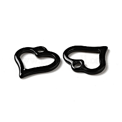 スプレー塗装された201ステンレススチールチャーム  ハートチャーム  ブラック  11.5x11x1.5mm  穴：1.6mm&nbsp;STAS-G304-14E
