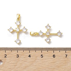 Латунные микропаве прозрачные подвески с фианитом&nbsp;KK-K360-18G