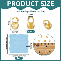 925 конец шнура из стерлингового серебра DIY-BC0014-05A-G