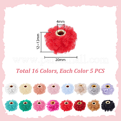 80 шт. 16-цветные плюшевые шарики-помпоны из тканевого сплава DIY-GA0008-86