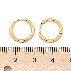 イオンプレーティング（IP）304ステンレススチールハギーフープピアス  低刺激性のイヤリング  316サージカルステンレスピン付き  ゴールドカラー  12ゲージ  14x2mm  ピン：1mm&nbsp;X-EJEW-F111A-14mm-G