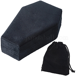 1 шт. бархатные шкатулки для хранения украшений в форме гроба&nbsp;DARK-BBC0001-01