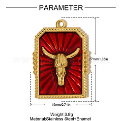 Подвески из нержавеющей стали 304 с эмалью&nbsp;STAS-OY004-78G