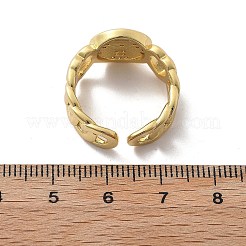 Anillos abiertos de circonita cúbica transparente con micro pavé de latón para mujer&nbsp;RJEW-K289-02G-L