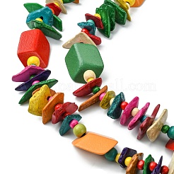Colliers plastrons en perles de noix de coco naturelles colorées&nbsp;NJEW-A007-03B