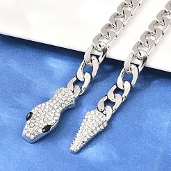 Сплав горный хрусталь змея кубинские звенья цепи ожерелья для женщин&nbsp;WGC9FDE-04