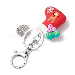 Porte-clés pendentifs en plastique pvc de Noël&nbsp;KEYC-JKC00909
