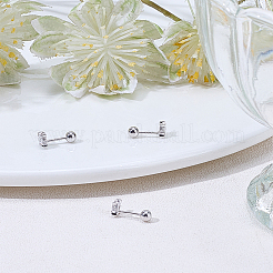 2 пара 925 серег-цветка из стерлингового серебра с микропаве из прозрачных кубических цирконий в форме хряща&nbsp;EJEW-BBC0001-57P