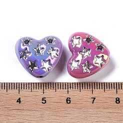 Переливающиеся акриловые бусины с УФ-покрытием OACR-B021-06