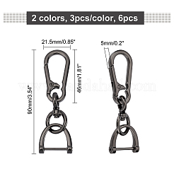 6 шт. 2-х цветные застежки для брелка из сплава DIY-CA0004-46