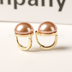 Серьги-кольца из латуни и пластика с жемчугом&nbsp;FS-WGC04E8-01