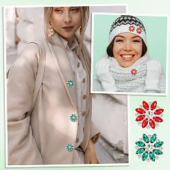 8 шт. 2-цветные пуговицы с тремя отверстиями из сплава со стразами на ножке BUTT-GA0001-16