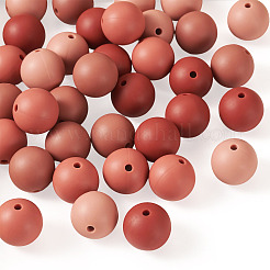40 perles focales rondes en silicone de 4 couleurs&nbsp;SIL-TAD0001-02G