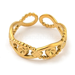 Ионное покрытие (ip) 304 нержавеющая сталь открытые манжетные кольца компоненты RJEW-A043-03G