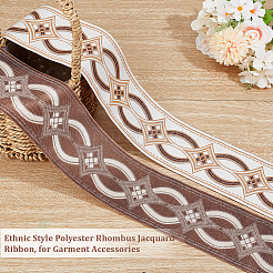 Жаккардовая лента из полиэстера и ромба длиной 5 м в этническом стиле. OCOR-WH0101-19A