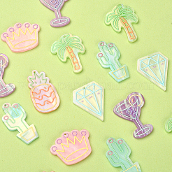 24 шт. 6 стильные акриловые подвески с тиснением и принтом&nbsp;SACR-CJ0001-12